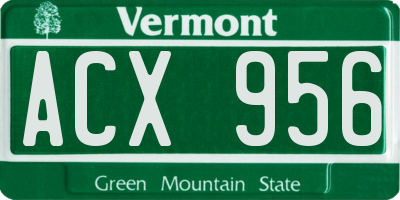 VT license plate ACX956