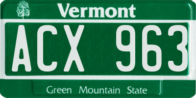 VT license plate ACX963