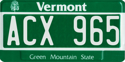 VT license plate ACX965