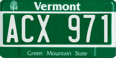 VT license plate ACX971