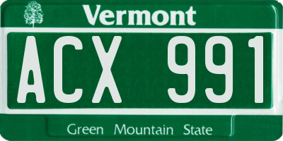 VT license plate ACX991