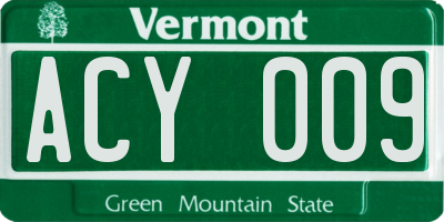 VT license plate ACY009