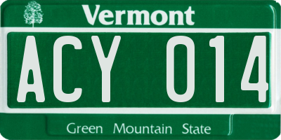 VT license plate ACY014