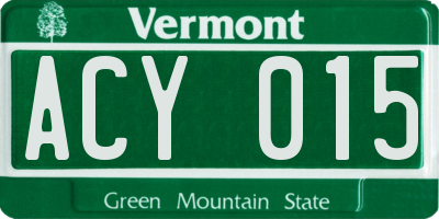 VT license plate ACY015