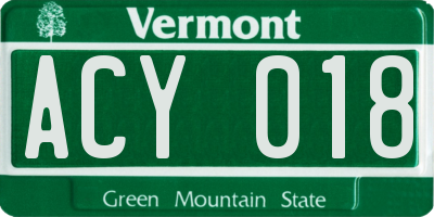 VT license plate ACY018