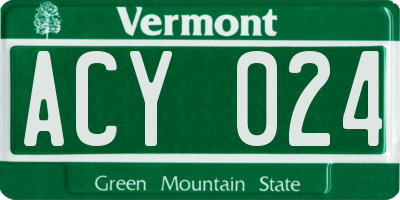 VT license plate ACY024