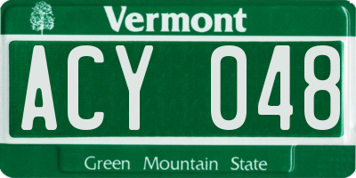 VT license plate ACY048