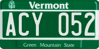 VT license plate ACY052