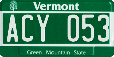 VT license plate ACY053