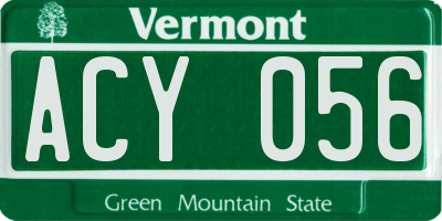 VT license plate ACY056