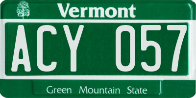 VT license plate ACY057