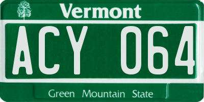 VT license plate ACY064