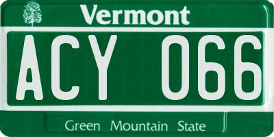 VT license plate ACY066