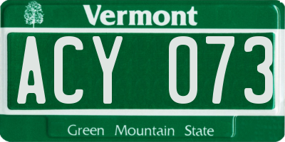 VT license plate ACY073