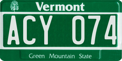 VT license plate ACY074