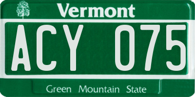 VT license plate ACY075