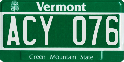 VT license plate ACY076