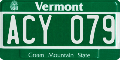 VT license plate ACY079