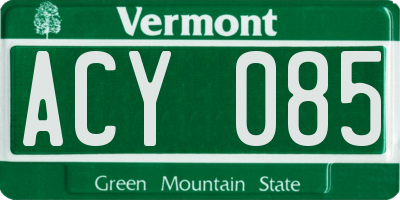 VT license plate ACY085