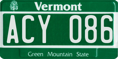 VT license plate ACY086