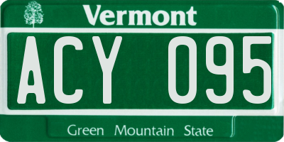 VT license plate ACY095