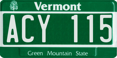 VT license plate ACY115