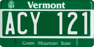 VT license plate ACY121