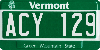 VT license plate ACY129