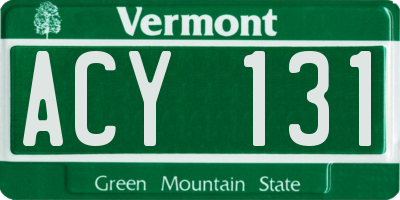 VT license plate ACY131