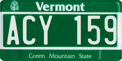 VT license plate ACY159