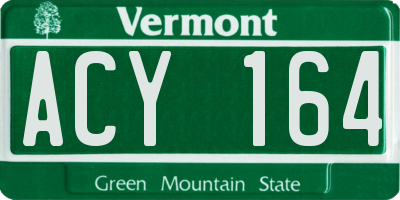 VT license plate ACY164