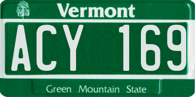 VT license plate ACY169