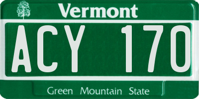 VT license plate ACY170