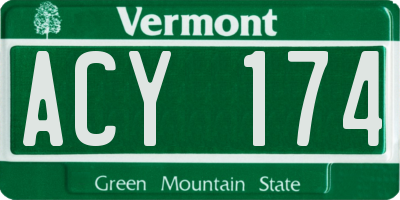 VT license plate ACY174