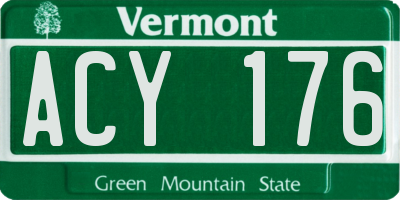 VT license plate ACY176