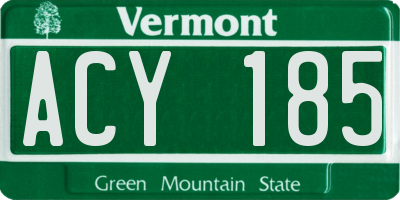 VT license plate ACY185