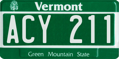 VT license plate ACY211
