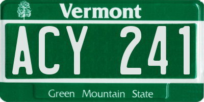 VT license plate ACY241
