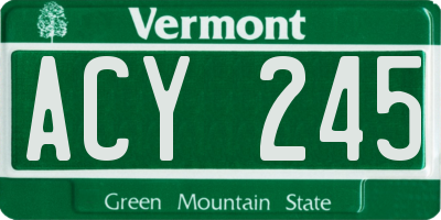 VT license plate ACY245