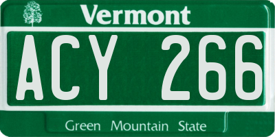 VT license plate ACY266