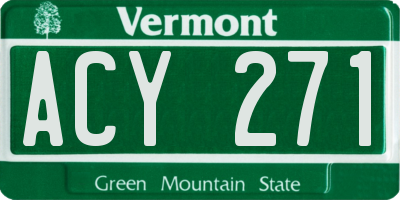 VT license plate ACY271