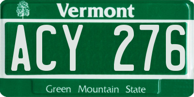 VT license plate ACY276