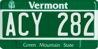 VT license plate ACY282