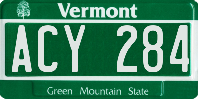 VT license plate ACY284