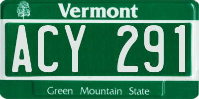VT license plate ACY291