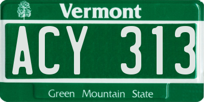 VT license plate ACY313