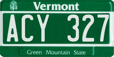 VT license plate ACY327