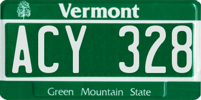 VT license plate ACY328
