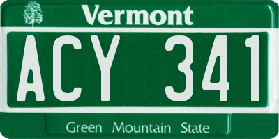 VT license plate ACY341