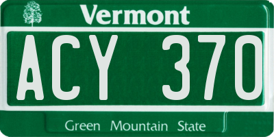 VT license plate ACY370
